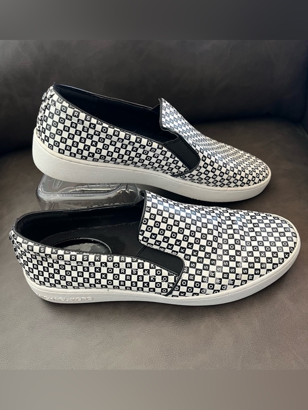 Michael Michael Kors
Keaton Checkerboard
Logo Leather Slip-On Sneaker Size 10M